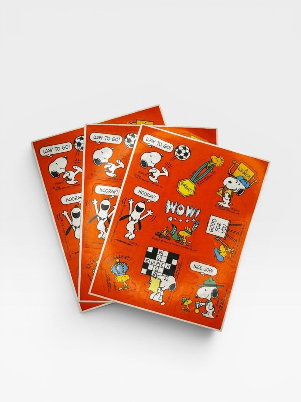 Peanuts Snoopy Teacher Reward Sticker Sheets Lot of 3 Unused Vintage
